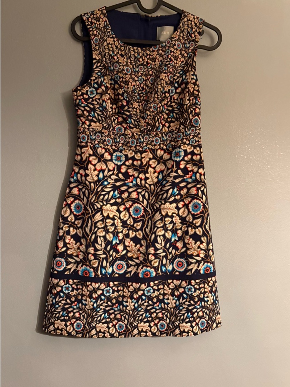 🌻3 for $20🌻 Maeve Anthropologie Navy Floral Print Sleeveless Dress